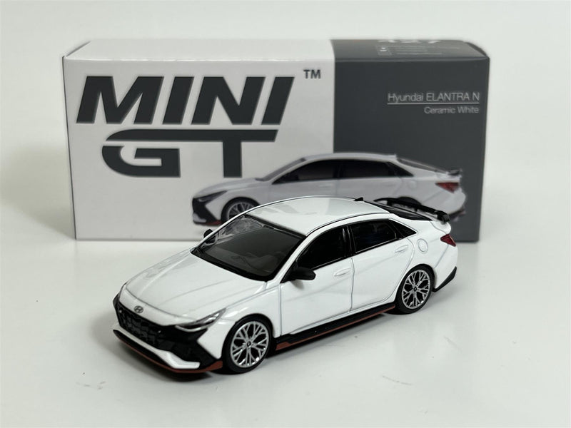 Hyundai Elantra N Ceramic White LHD 1:64 Scale Mini GT MGT00427L