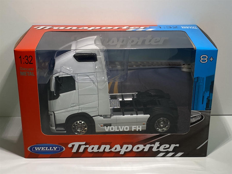 volvo fh 500 white 1:32 scale transporter series welly 32690sw