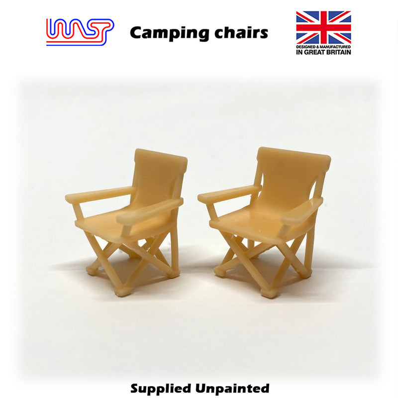 slot car scenery track side 2 x camping chairs 1:32 scale