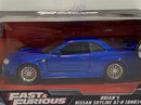 fast and furious nissan skyline gtr r34 blue 1:32 scale jada 97185