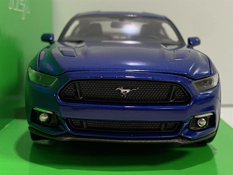 ford mustang 2015 gt blue 1:24 scale welly 24062
