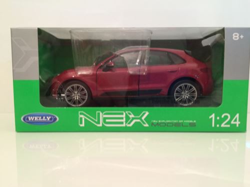 porsche macan turbo 2014 - red scale 1:24 welly 24047r