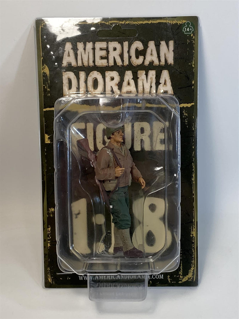 wwii hand painted poly resin soldier 1:18 figure american diorama 77410