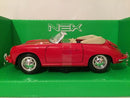 porsche 356b cabriolet red  1:24 scale welly 29390r new