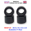 urethane slot car tyres x 4 wasp 24 scalextric 1980's and 1990's f1 rear only