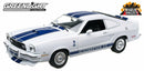 charlies angels 1976 ford mustang cobra ii white blue 1:18 greenlight 12880