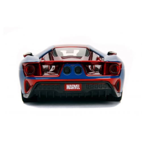 spider-man marvel figure and 2017 ford gt 1:24 scale jada 99725