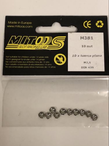 mitoos m381 10 x hex nuts m2.5 din 439 new