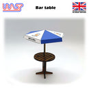 slot car scenery track side bar table and umbrella blue 1:32 wasp
