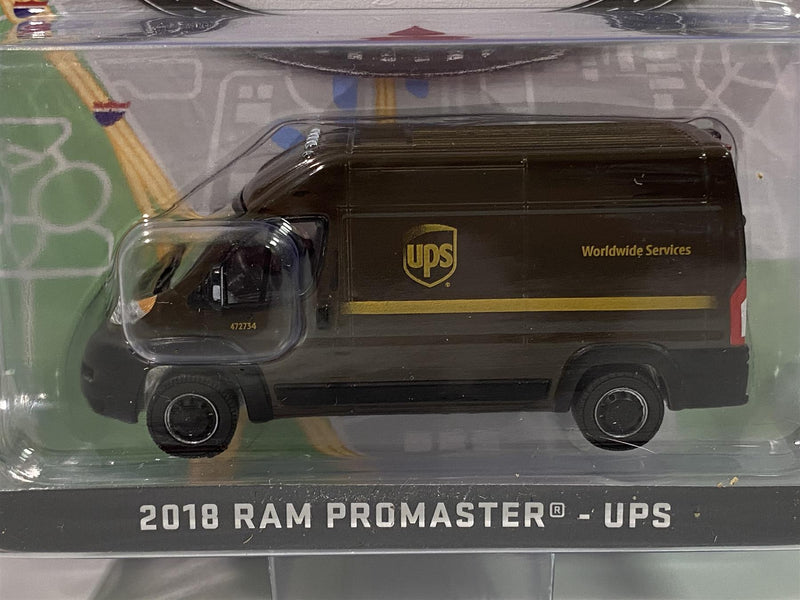 2018 ram promaster ups 1:64 scale greenlight 53020