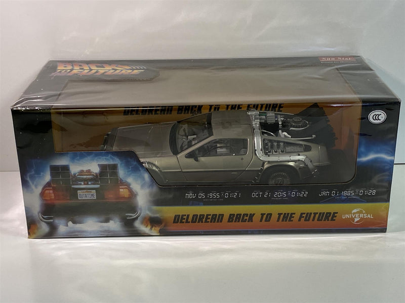 back to the future 1983 delorean 1:18 scale sun star 2711