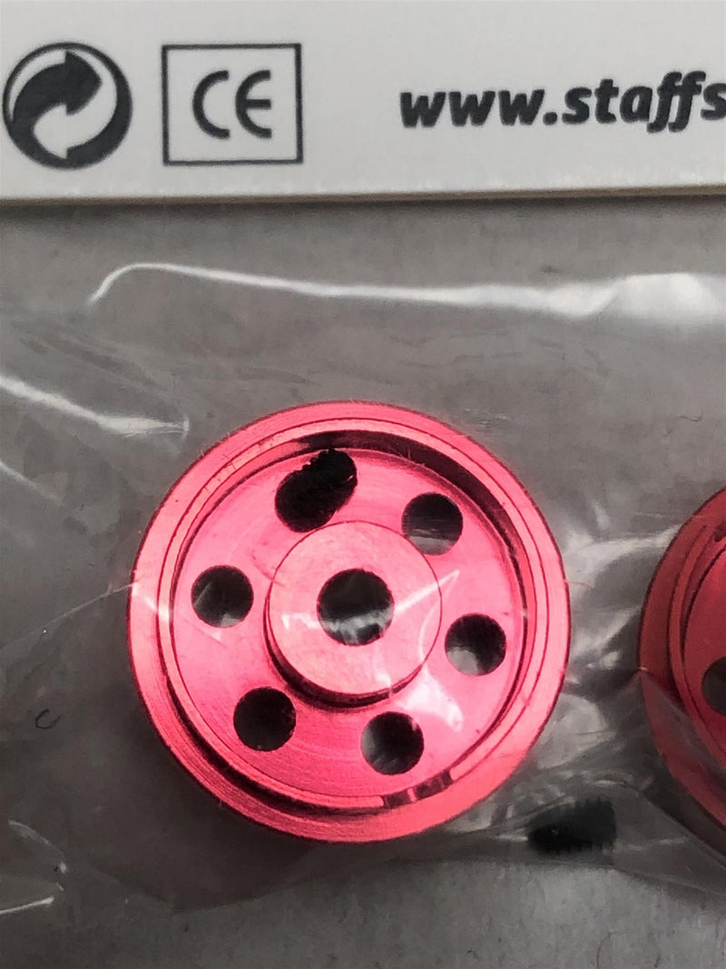 staffs aluminium bullet hole wheels in red 15.8x10mm staffs33