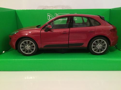 porsche macan turbo 2014 - red scale 1:24 welly 24047r