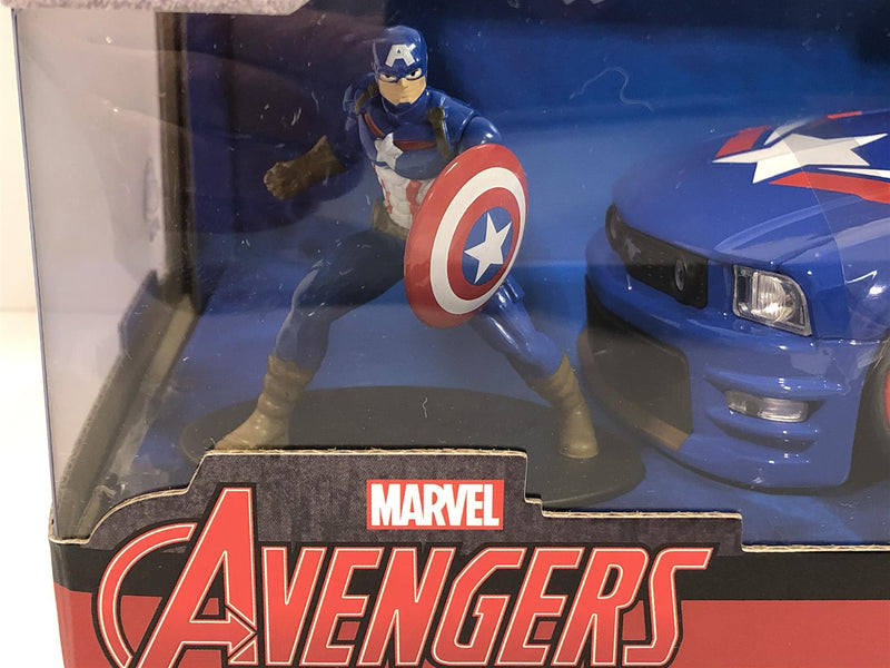 captain america 2006 ford mustang with figure 1:24 scale jada 31187