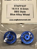 staffs aluminium bbs style wheels in blue 16.9x8.5mm staffs37