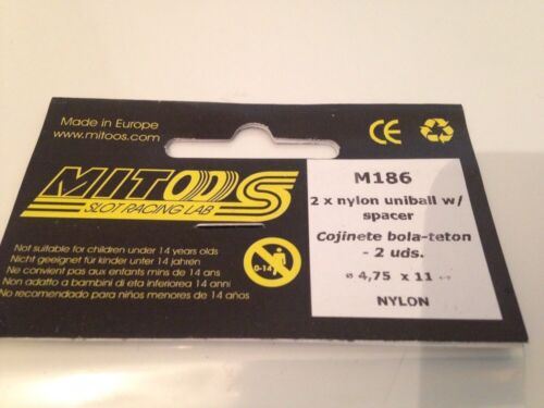 mitoos m186 nylon uniball with spacer 4.75mm x 11mm  x 2 new