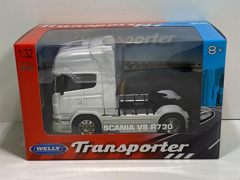 scania v8 r730 4x2 2015 white 1:32 scale welly 32670