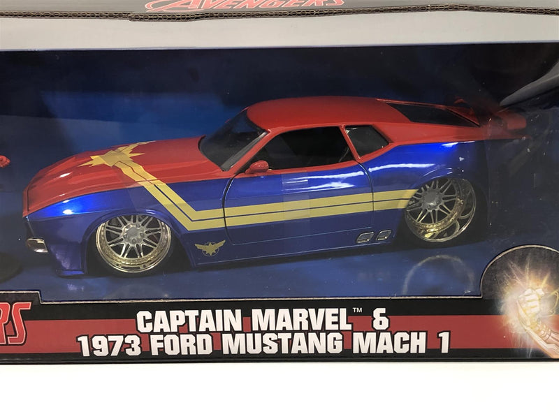 captain marvel 1973 ford mustang with figure 1:24 scale jada 31193