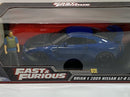 fast and furious brians 2009 nissan gtr figure and working lights 1:18 jada 31142