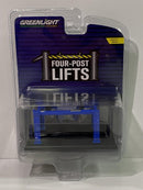blue four post lift 1:64 scale greenlight 16100a