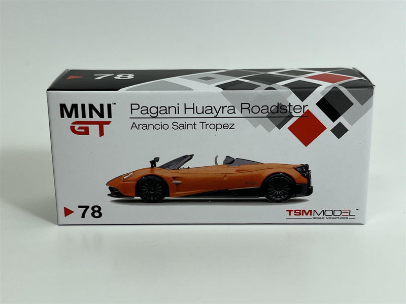 Pagani Huayra Roadster Arancio Saint Topez RHD 1:64 Scale Mini GT MGT00078R