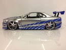 fast and furious brians nissan skyline gt-r r34 jada 97158 scale 1:24