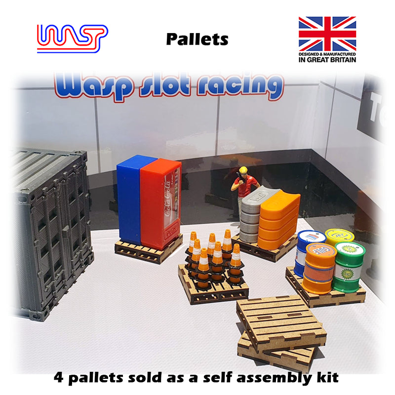 slot car trackside scenery 4 x pallet kit 1:32 scale wasp