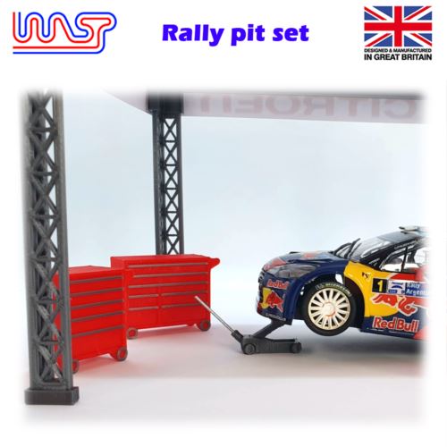 slot car trackside scenery rally service tool set blue 1:32 scale wasp