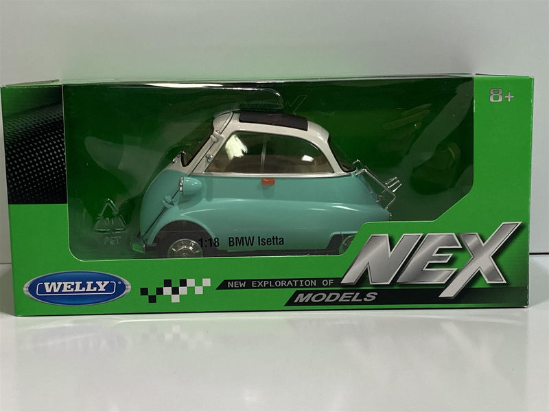 bmw isetta green white 1:18 scale welly 24096