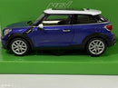 mini cooper s paceman blue white roof 1:24 welly 24050