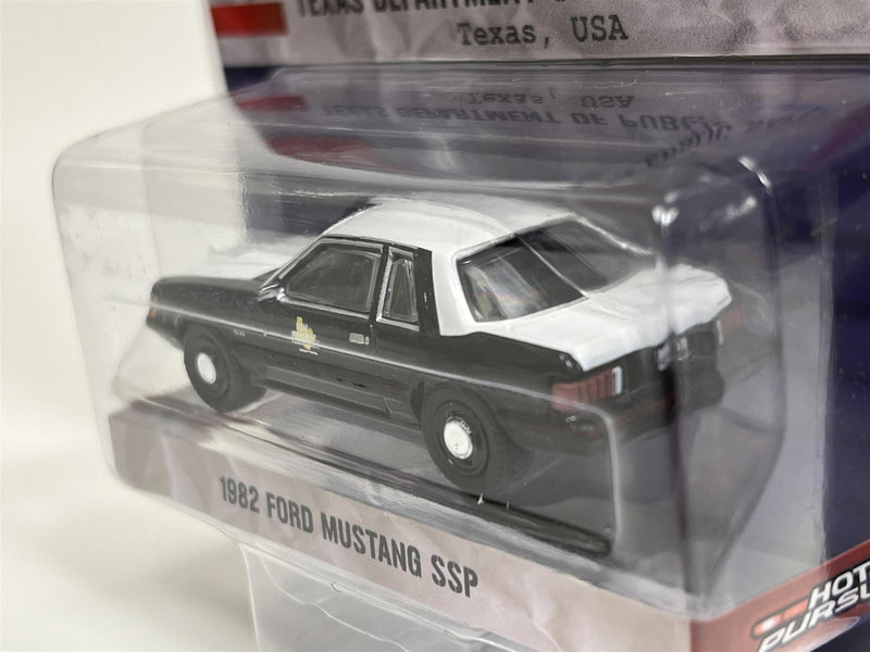 1982 Ford Mustang SSP Hot Pursuit Texas Department 1:64 Scale Greenlight 42950A