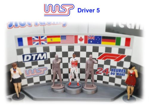 racing driver unpainted figure grid track side scenery pit lane d5