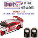 urethane slot car tyres x 4 wasp 11 20 x 11.5 x 3 x 6 multi brand fit