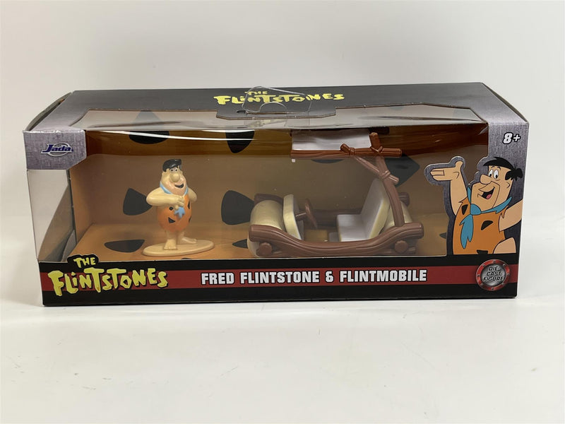 fred flintstone figure and flintmobile 8cm jada 3002