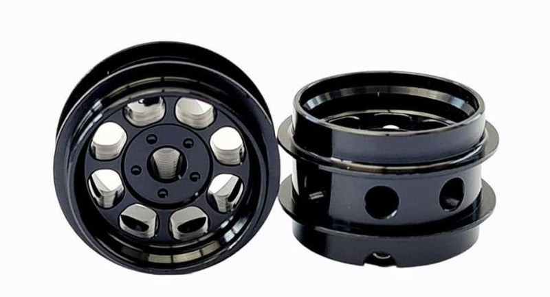 staffs slot cars classic black alloy wheels air rims 15.8 x 10mm x 2 staffs 84
