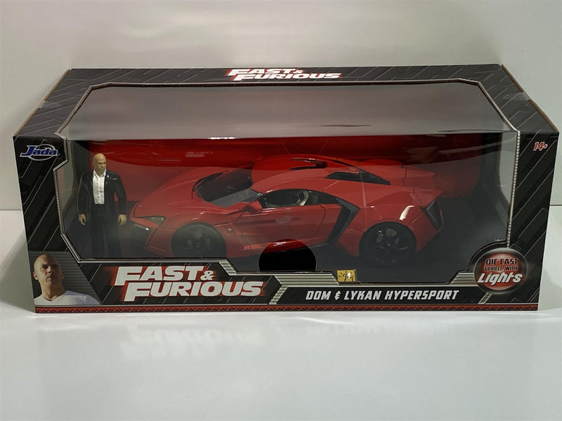 fast and furious doms 2014 lykan hypersport figure and working lights 1:18 jada 31140