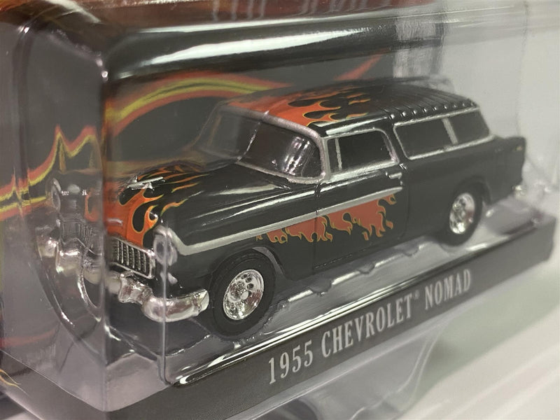 1955 chevrolet nomad 1:64 scale flame series greenlight 37200a