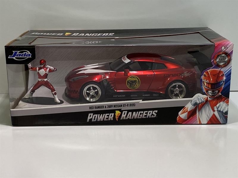 power rangers red ranger and 2009 nissan gt-r r35  1:24 jada 31908