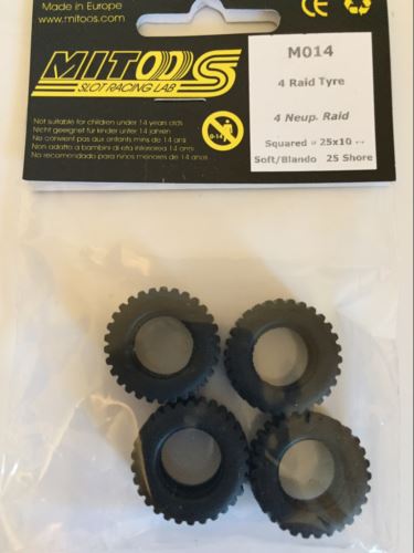 mitoos m014 raid tyres x4 squared 25 x 10mm soft 25 shore new release