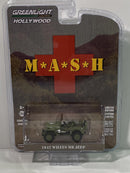 m*a*s*h 4077th 1942 willys mb jeep 1:64 greenlight 44900a