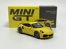 Porsche 911 Turbo S Racing Yellow RHD 1:64 Scale Mini GT MGT00497R