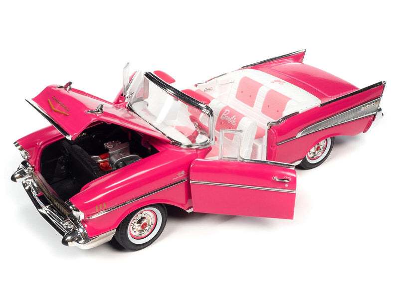 Barbie Chevrolet Convertible 1957 Pink 1:18 Scale Auto World AWSS128