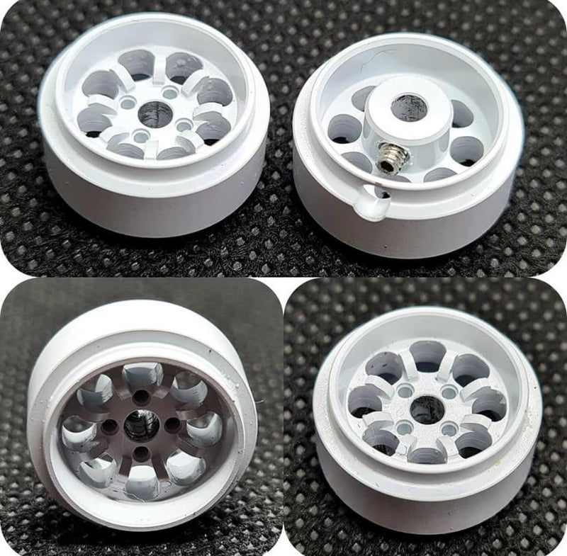 staffs slot cars minilite style white alloy wheels 15.8 x 8.5mm x 2 staffs 98