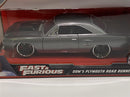 fast and furious doms plymouth road runner primer grey 1:24 jada 30745