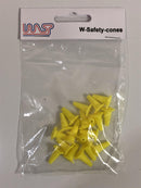 safety cones yellow 15mm 20 pack track side scenery 1:32 scale