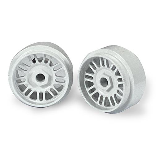 staffs aluminium wheels 2 x bbs deep dish white front 15.8 x 8.5mm staffs slot cars 107