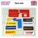slot car scenery track side tyre wheel rack yellow with logos 1:32 wasp