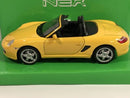 porsche boxster cabrio s yellow 1:24 scale welly 22479y