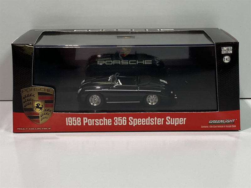 1958 porsche speedster super black steve mcqueen 1:43 greenlight 86539