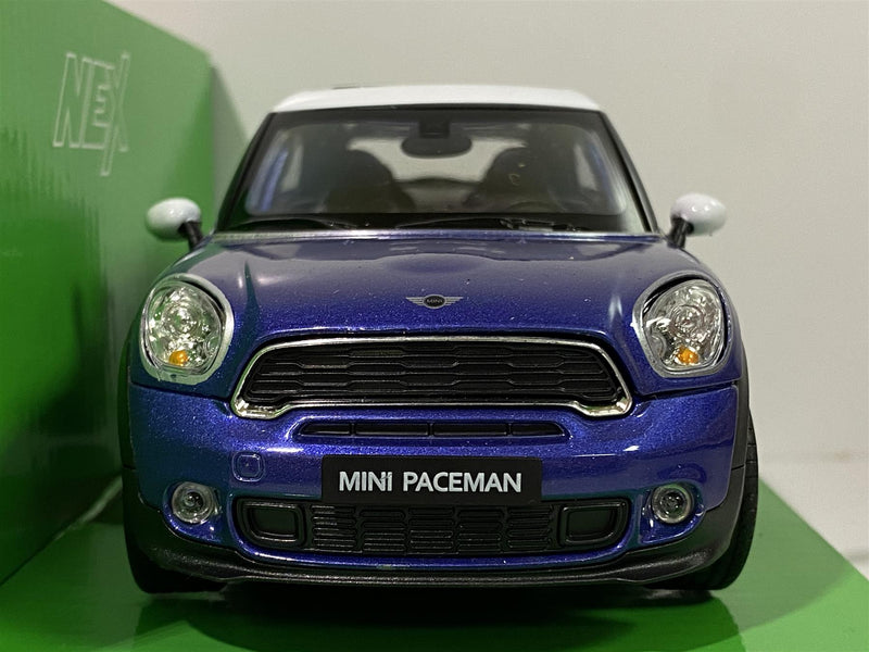 mini cooper s paceman blue white roof 1:24 welly 24050